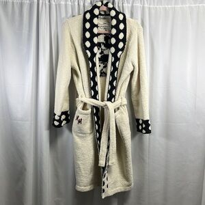 Barefoot Dreams x Disney Minnie Mouse Kids White/Gray Polka Dot Robe, Sz. 12-14